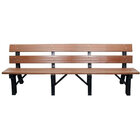 Banco Em Madeira Plástica Ecológico Para Jardim Com Encosto