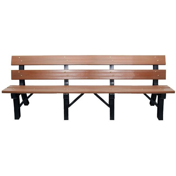 Banco Em Madeira Plástica Ecológico Para Jardim Com Encosto