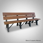 Banco Em Madeira Plástica Ecológico Para Jardim Com Encosto