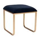 Banco Em Metal E Tecido Preto E Dourado