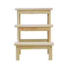 Banco Escada Madeira Maciça 60cm X 49cm X 43cm. Natural