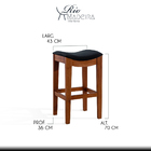 Banco Estofado Alto Londres 43 X 70 Cm Bar Bancada Madeira Ma