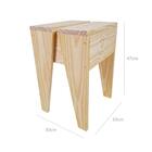 Banco Floripa 47x35x33 Em Madeira De Pinus Natural