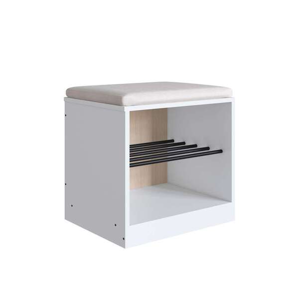 Banco Flow Com Futon Branco E Nature