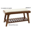 Banco Gaia Com Apoio Madeira Maciça E Assento Estofado Pinhão