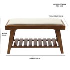 Banco Gaia Com Apoio Madeira Maciça E Assento Estofado Pinhão