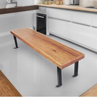 Banco Industrial Dallas Madeira Maciça 1 50m Ferragem Preta