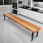 Banco Industrial Dallas Madeira Maciça 2 00m Ferragem Preta