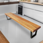 Banco Industrial Diamond Madeira Maciça 1 50m Ferragem Preta