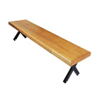 Banco Industrial Texas Madeira Maciça 2 50m Ferragem Preta