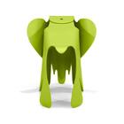Banco Infantil Elefante Eames - Verde