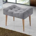 Banco Keka Pé Palito Suede Cinza