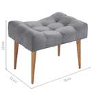 Banco Keka Pé Palito Suede Cinza