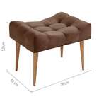 Banco Keka Pé Palito Suede Marrom