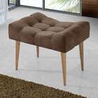 Banco Keka Pé Palito Suede Marrom