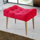 Banco Keka Pé Palito Suede Vermelho