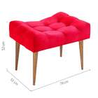 Banco Keka Pé Palito Suede Vermelho