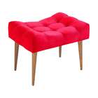 Banco Keka Pé Palito Suede Vermelho