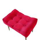 Banco Keka Pé Palito Suede Vermelho