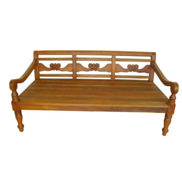 Banco Leito Naipe Entalhado Em Madeira De Demolição - Cód 1280