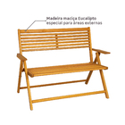 Banco para Jardim Madeira 2 Lugares 91x118x70cm Amarelo Solarium Naterial