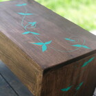 Banco Madeira Rústico Flores Verde