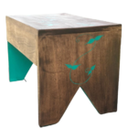 Banco Madeira Rústico Flores Verde