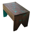 Banco Madeira Rústico Flores Verde