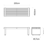 Banco MadeiraUrban Outline 2,00m Tramontina