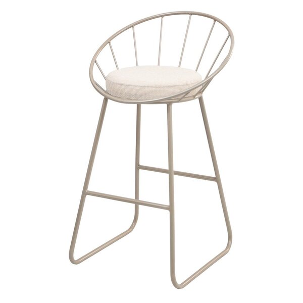 Banco Médio Cozinha Barzinho Metal Sunset Champanhe/off White