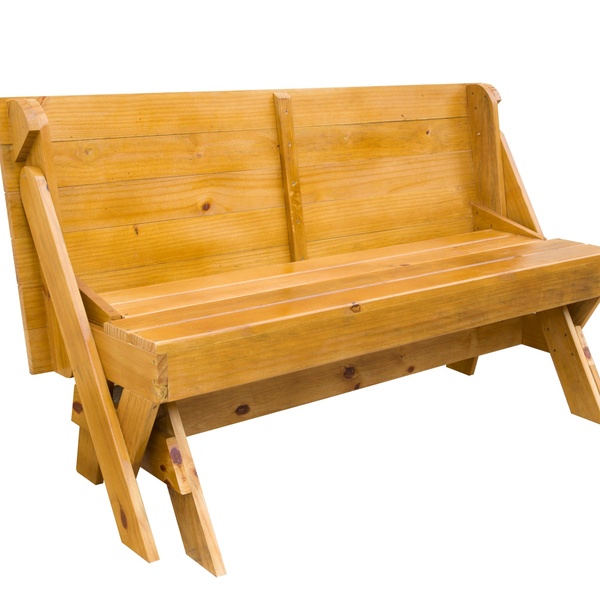 Banco Mesa Com Verniz Natural Para 6 Pessoas - 1,7 Metros