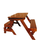 Banco Mesa Envernizado Com Imbuia + Par De Banquetas - 1 Metro