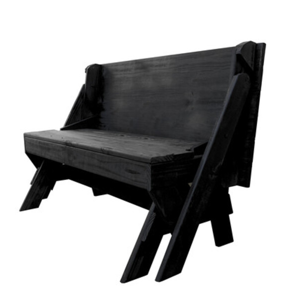 Banco Mesa Madeira Maciça Preto - 1 7 Metros