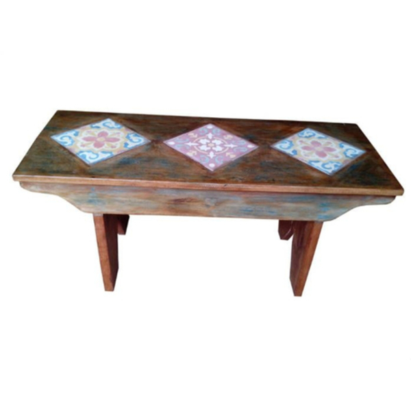 Banco Mineiro Ladrilhar Em Madeira De Demolição -  Cód 1670