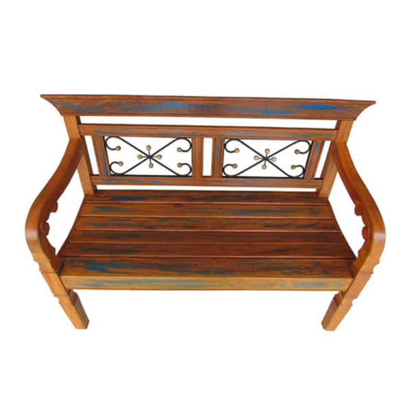 Banco Namoradeira Emma Em Madeira De Demolição - Cód 326