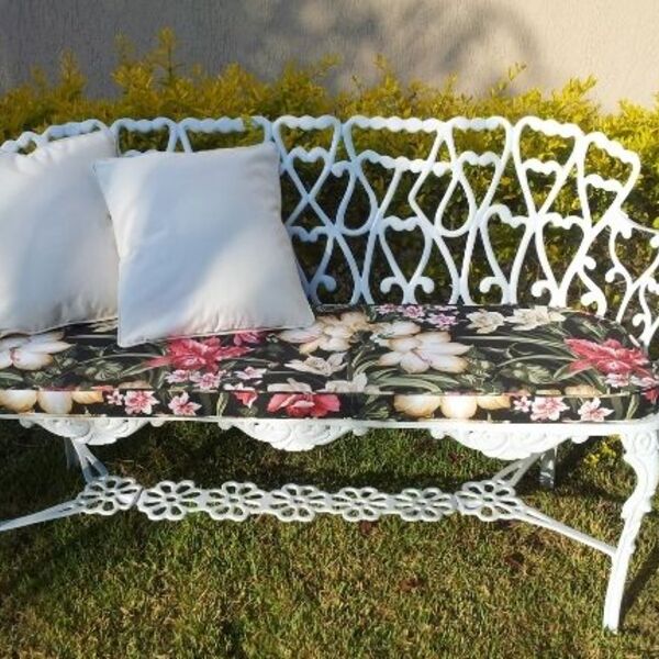 Banco Namoradeira Viena 3 Lugares Alumínio Fundido Jardim Var