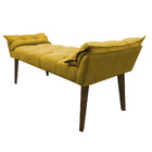 Banco Opalla 120x Suede Amarelo - Dominic Decor