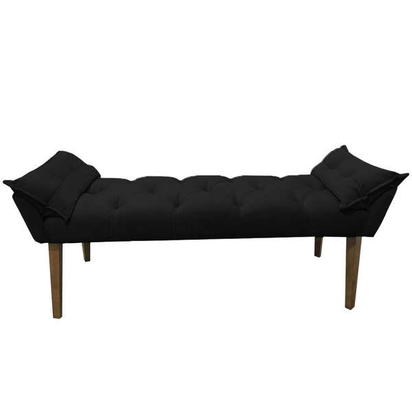 Banco Opalla 120x Suede Preto - Dominic Decor