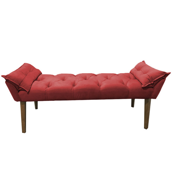 Banco Opalla 120x Suede Vermelho - Dominic Decor