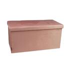 Banco Organizador Veludo Rosa M 2101 - A\casa