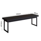 Banco Para Sala De Estar Oxford 104cm Preto