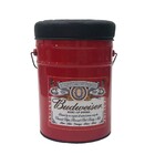 Banco Puff Baú Tambor Redondo 42x30x30cm Cerveja Vermelho