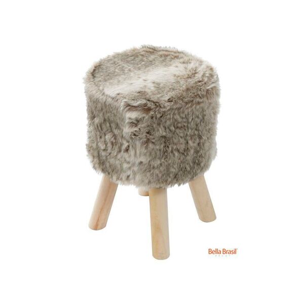 Banco Puff Formosa Base Madeira - Mescla