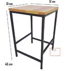 Banco Quadrado Banqueta Puff Seat Garden Ferro E Madeira Sala