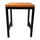 Banco Quadrado Modelo Industrial Pés Tradicionais - Preto E C