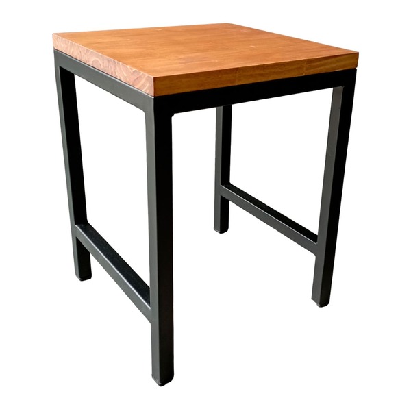 Banco Quadrado Modelo Industrial Pés Tradicionais - Preto E C
