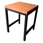 Banco Quadrado Modelo Industrial Pés Tradicionais - Preto E C