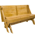 Banco Que Vira Mesa 1,5m Com Verniz Imbuia Para 6 Pessoas