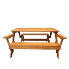 Banco Que Vira Mesa 1,6m Lisa Com Verniz + Apoio