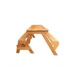 Banco Que Vira Mesa 1,8m Madeira De Lei Lisa Com Stain